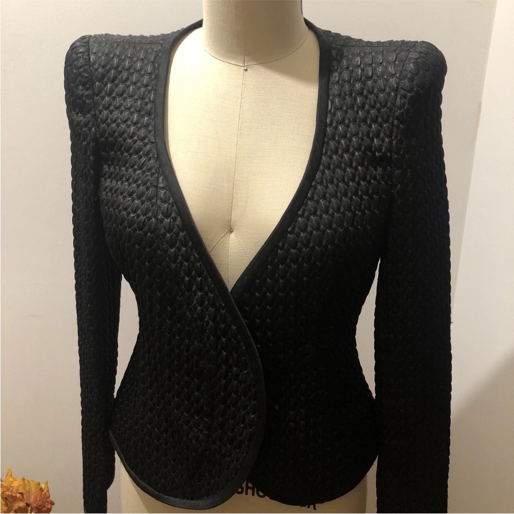 Emporio Armani Black Textured Blazer